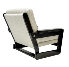 Mid-Century Modern Wenge Lounge Chairs with Bouclé Upholstery, 1970s